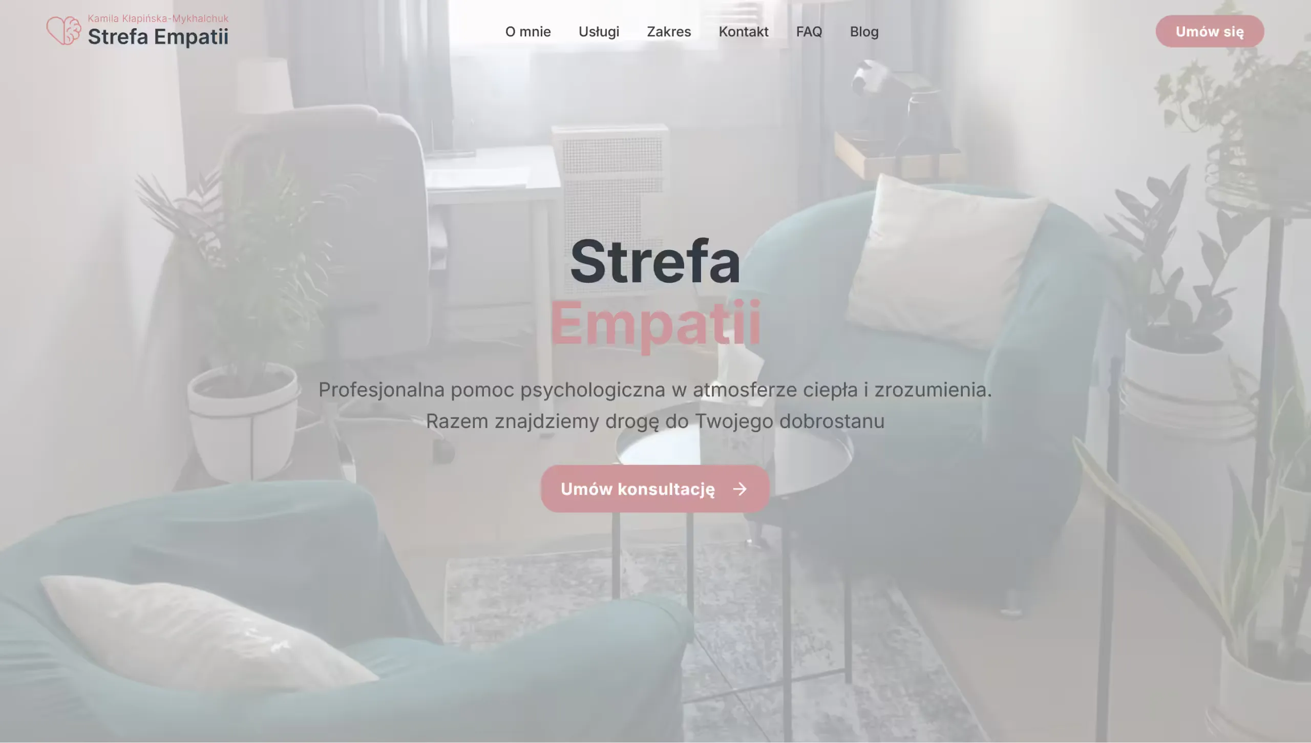 Strona Strefa Empatii, realizacja BezLaga