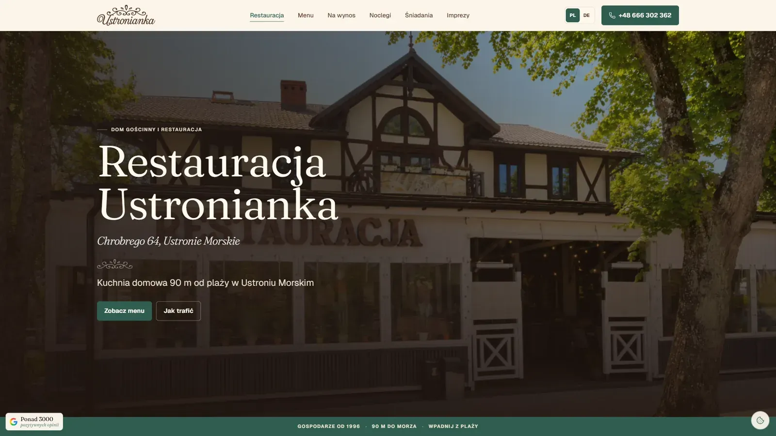 Restauracja Ustronianka: widok strony