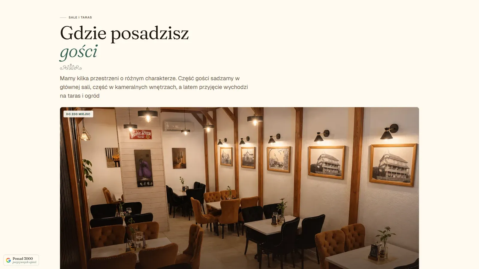 Restauracja Ustronianka: fragment strony