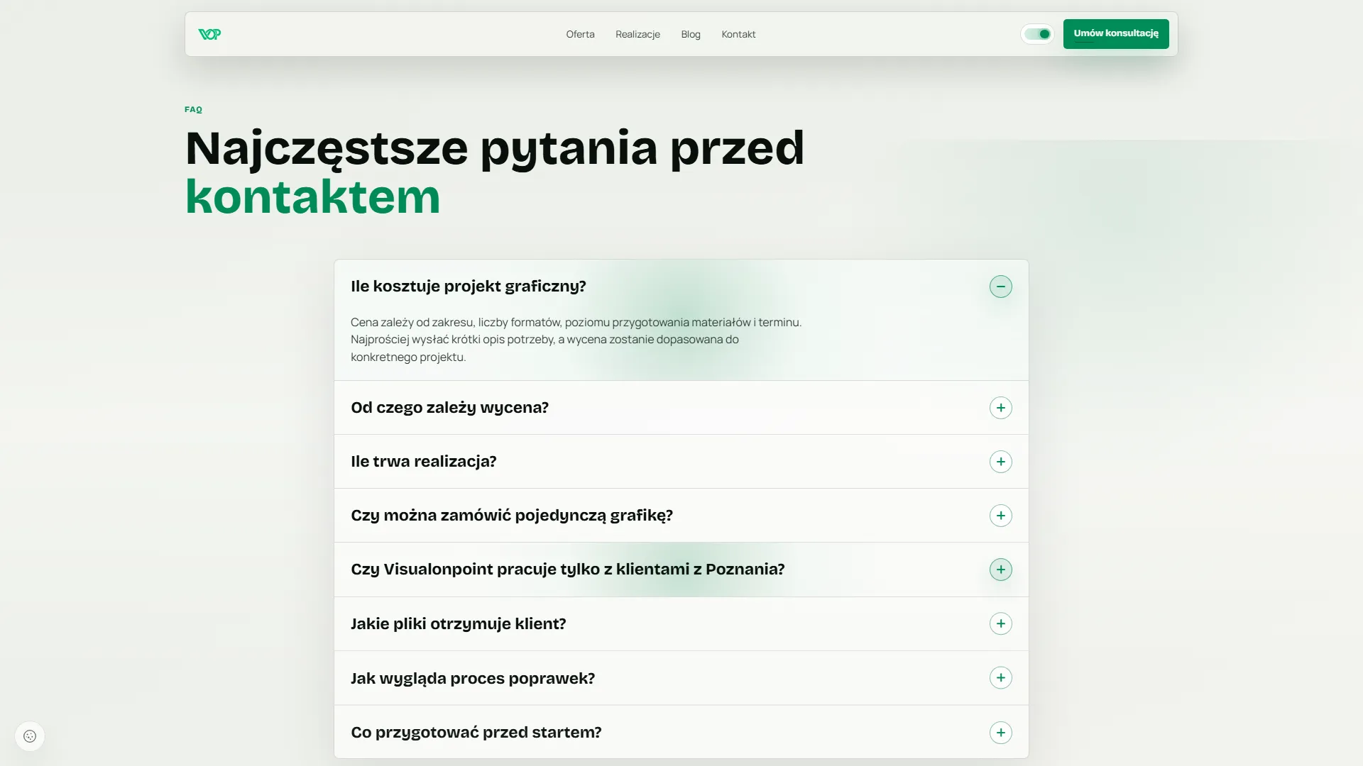 VisualOnPoint: kolejny widok strony