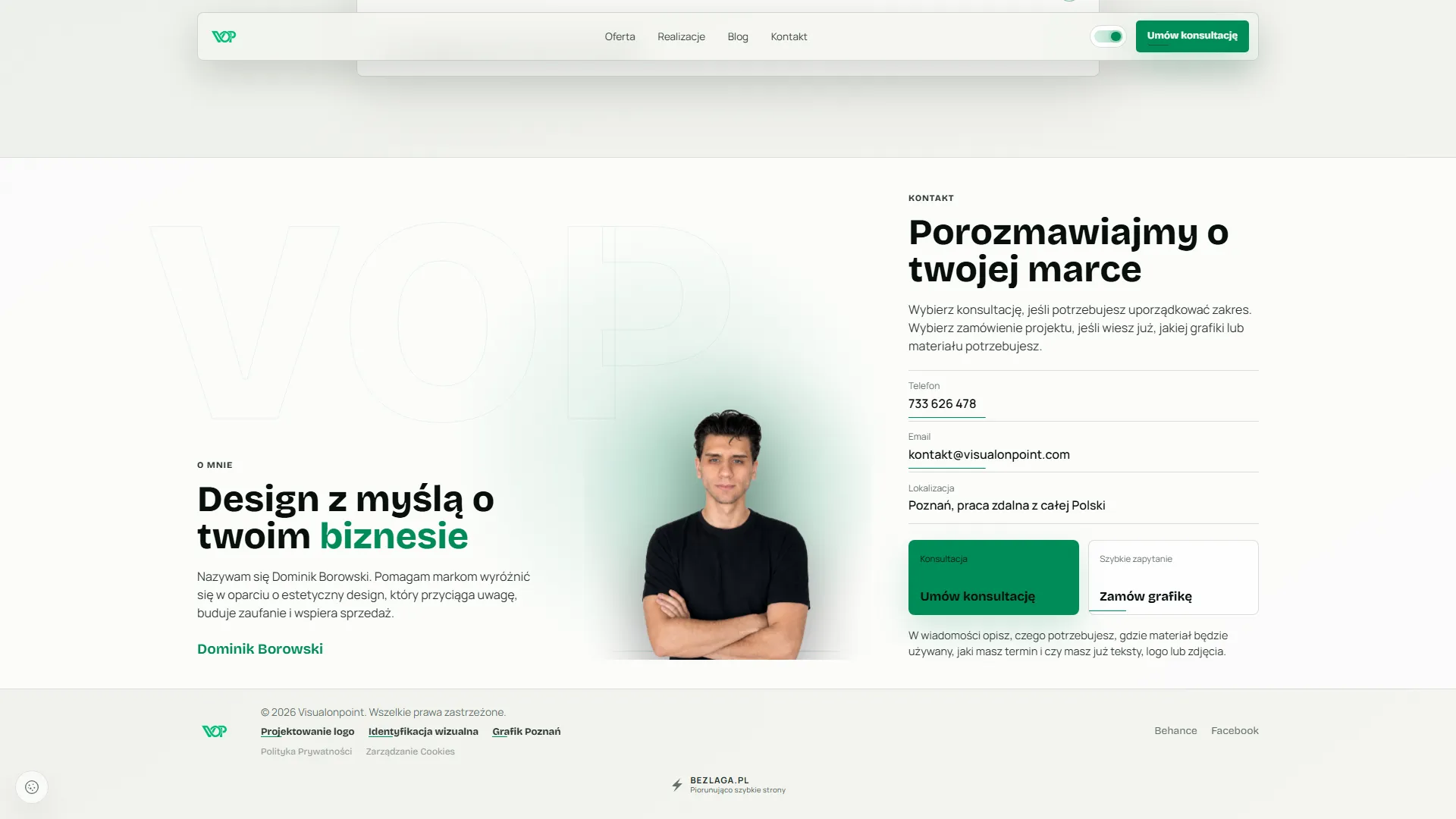 VisualOnPoint: widok strony