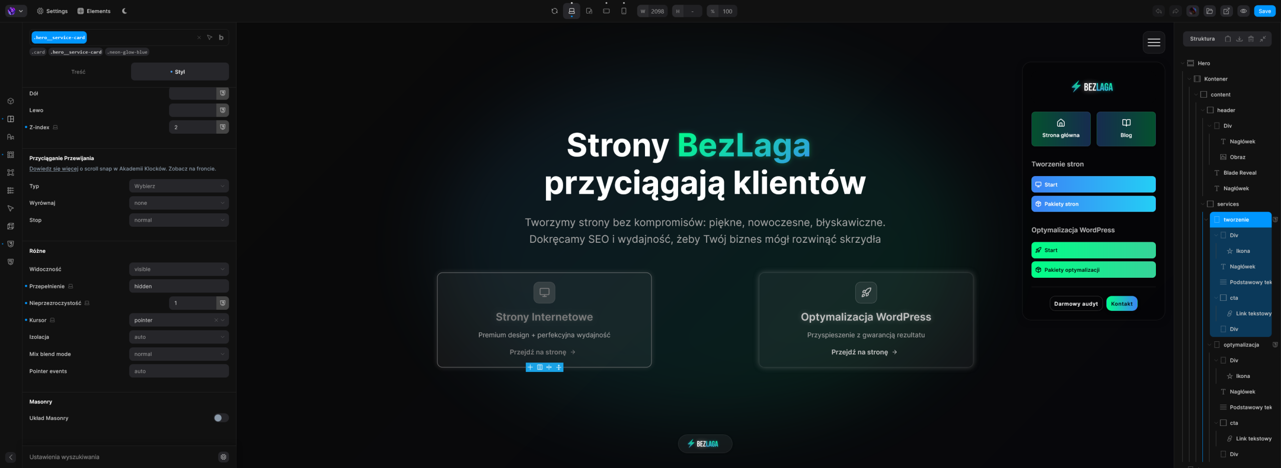 Najlepsze page buildery WordPress pod względem wydajności - Bricks Builder (+ NextBricks)